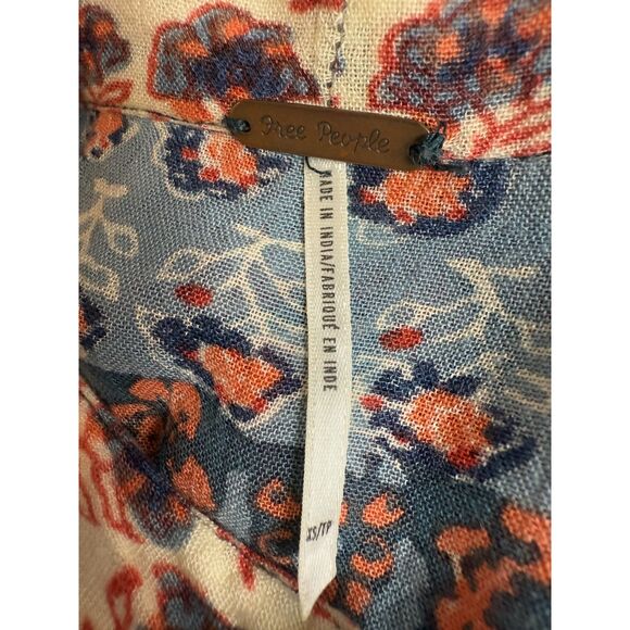 Free People Women's Caravan Patchwork Printed Button Front Shirt Size XS - Picture 6 of 12